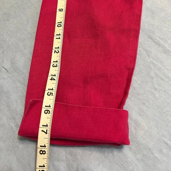 Talbots Women's Top Button Down Shirt Pink Linen Size 12P Long Sleeve - Picture 8 of 9